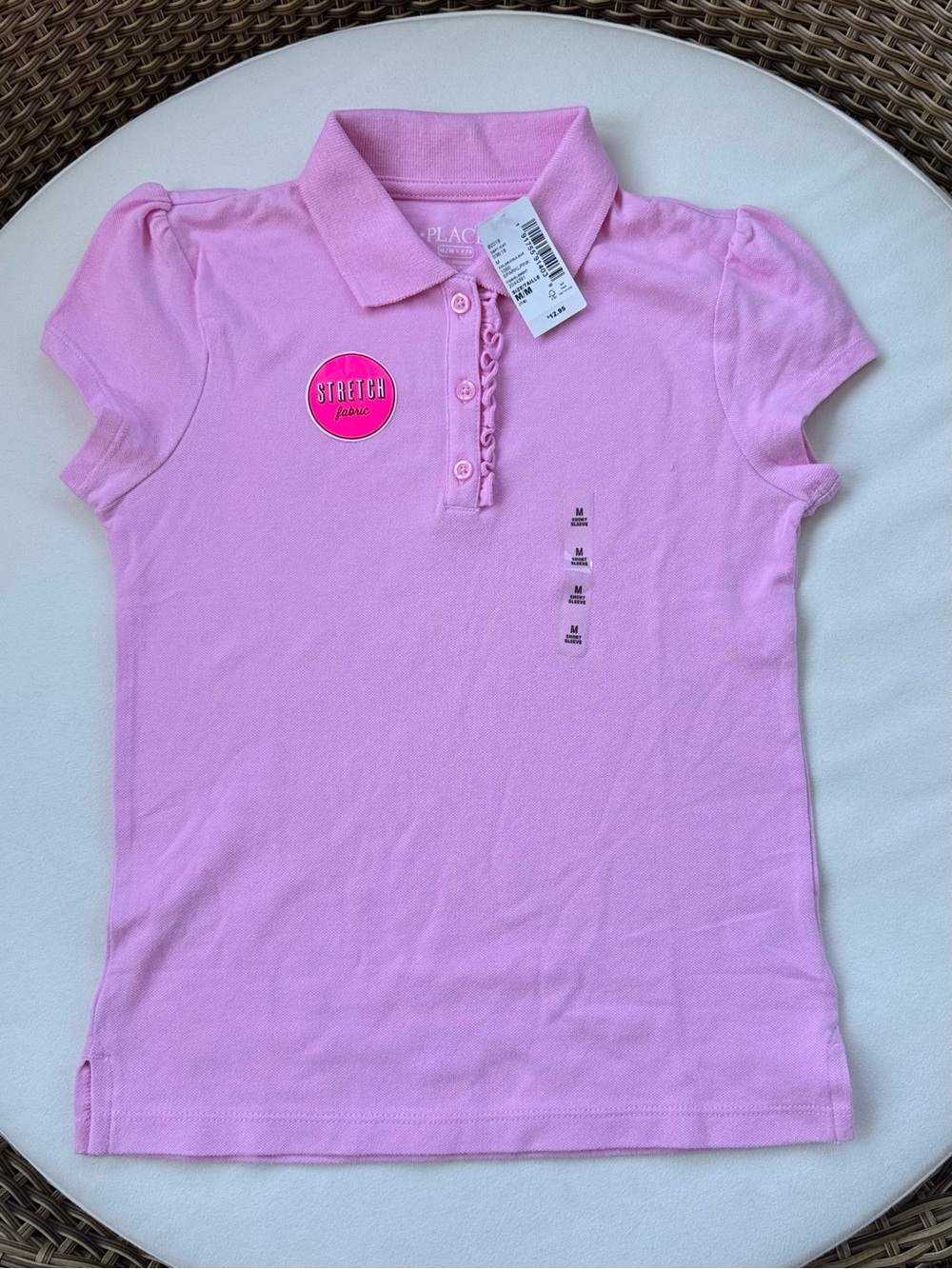 The Children's Place Pink Stretch Polo Top - Girls Medium -New with Tags